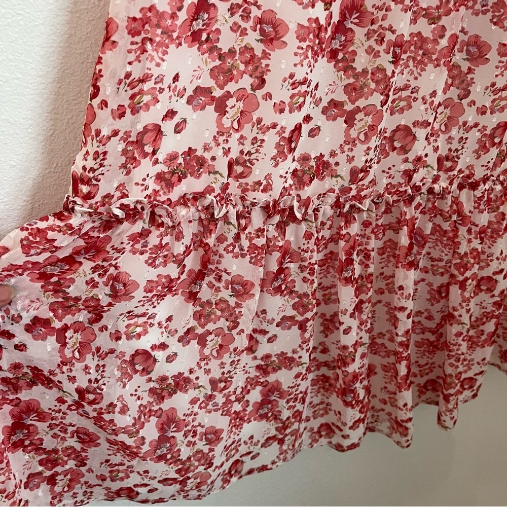 Lulus Sweetly Blooming Ivory Floral Print Tiered Maxi Skirt Size S - Picture 4 of 11